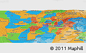 Political Panoramic Map of Afghanistan