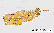 Political Shades Panoramic Map of Afghanistan, cropped outside