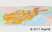 Political Shades Panoramic Map of Afghanistan, lighten