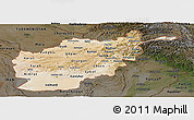 Satellite Panoramic Map of Afghanistan, darken