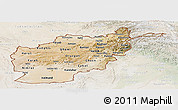 Satellite Panoramic Map of Afghanistan, lighten, land only