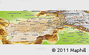 Satellite Panoramic Map of Afghanistan, physical outside