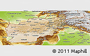 Satellite Panoramic Map of Afghanistan, physical outside, satellite sea