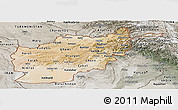 Satellite Panoramic Map of Afghanistan, semi-desaturated, land only