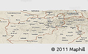 Shaded Relief Panoramic Map of Afghanistan