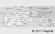 Silver Style Panoramic Map of Afghanistan