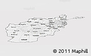 Silver Style Panoramic Map of Afghanistan, single color outside