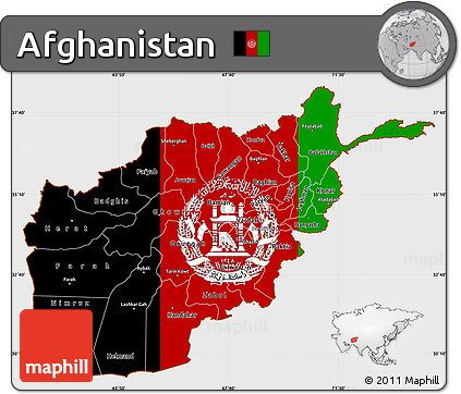 Flag Simple Map of Afghanistan, single color outside