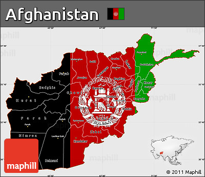 Flag Simple Map of Afghanistan, single color outside