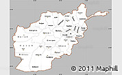 Gray Simple Map of Afghanistan, cropped outside