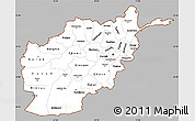 Gray Simple Map of Afghanistan, single color outside