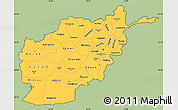 Savanna Style Simple Map of Afghanistan, single color outside