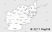 Silver Style Simple Map of Afghanistan, single color outside