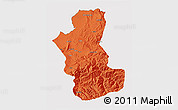 Political 3D Map of Takhar, cropped outside