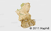 Satellite 3D Map of Takhar, single color outside