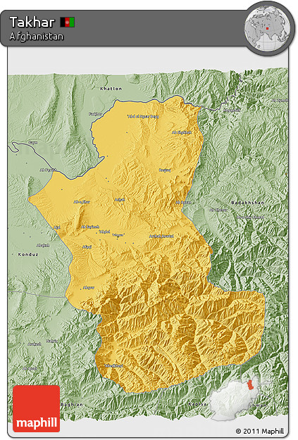 Savanna Style 3D Map of Takhar