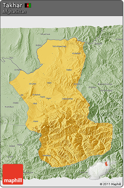 Savanna Style 3D Map of Takhar