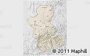 Shaded Relief 3D Map of Takhar, lighten, desaturated