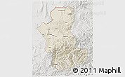 Shaded Relief 3D Map of Takhar, lighten, semi-desaturated