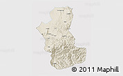 Shaded Relief 3D Map of Takhar, single color outside