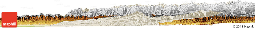 Shaded Relief Horizon Map of Takhar, physical outside