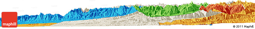 Shaded Relief Horizon Map of Takhar, political outside