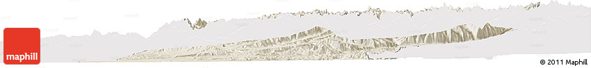 Shaded Relief Horizon Map of Takhar, single color outside