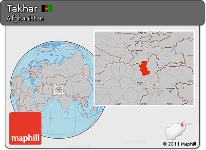 Gray Location Map of Takhar