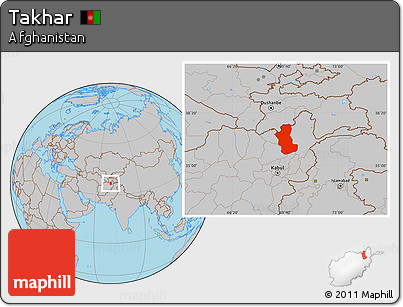 Gray Location Map of Takhar