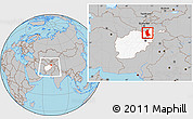 Gray Location Map of Takhar, highlighted country, within the entire country