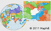 Political Location Map of Takhar, highlighted country, within the entire country