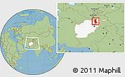 Savanna Style Location Map of Takhar, highlighted country, within the entire country