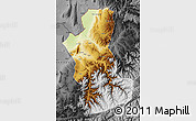Physical Map of Takhar, darken, desaturated