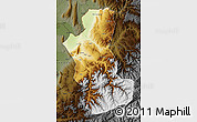 Physical Map of Takhar, darken