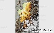 Physical Map of Takhar, darken, semi-desaturated