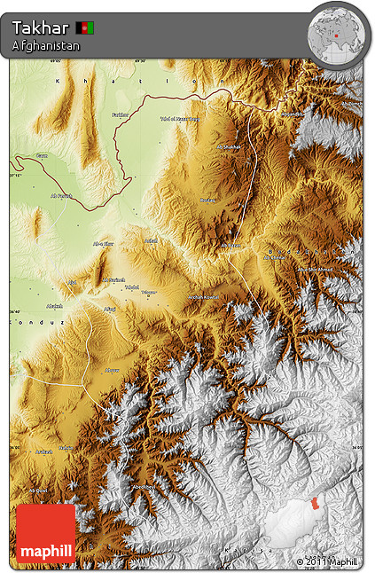 Physical Map of Takhar
