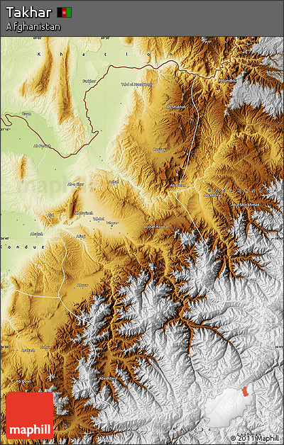 Physical Map of Takhar