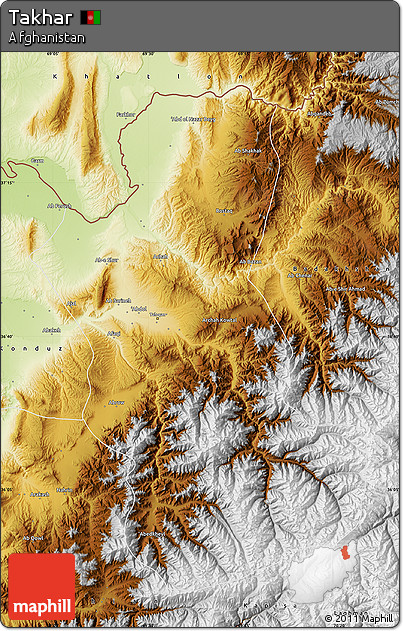 Physical Map of Takhar