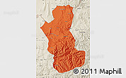 Political Map of Takhar, shaded relief outside