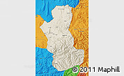 Shaded Relief Map of Takhar, political outside