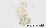 Shaded Relief Map of Takhar, single color outside