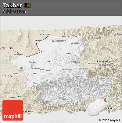 Classic Style Panoramic Map of Takhar
