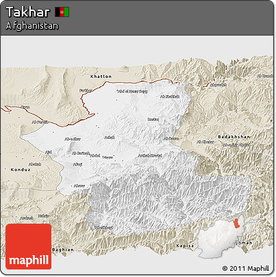 Classic Style Panoramic Map of Takhar