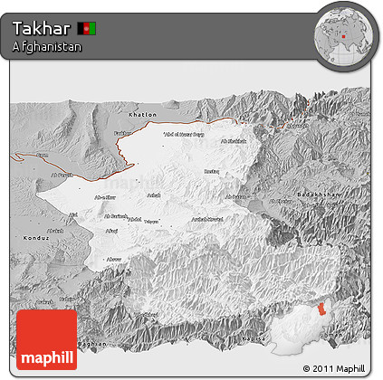 Gray Panoramic Map of Takhar
