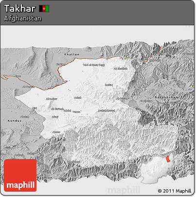 Gray Panoramic Map of Takhar