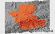 Political Panoramic Map of Takhar, desaturated