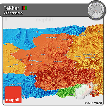 Political Panoramic Map of Takhar