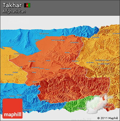 Political Panoramic Map of Takhar