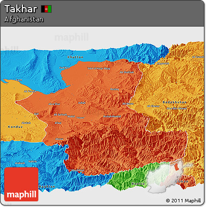 Political Panoramic Map of Takhar