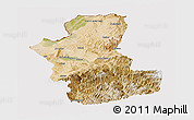 Satellite Panoramic Map of Takhar, cropped outside